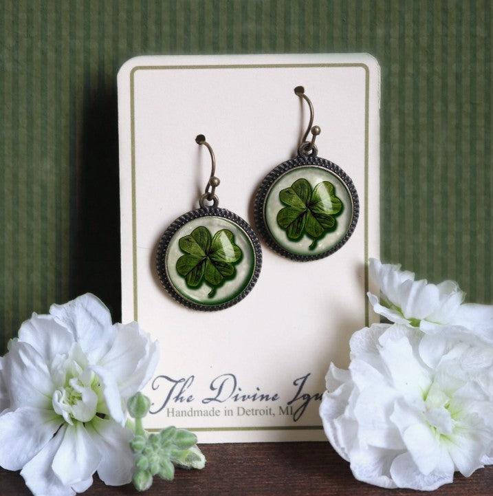 Feeling Lucky Four Leaf Clover Earrings