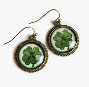 Feeling Lucky Four Leaf Clover Earrings