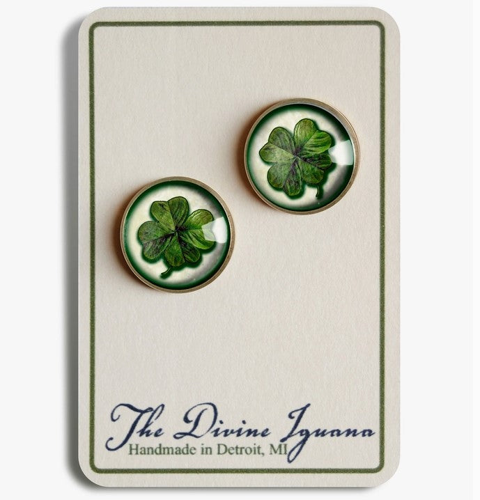 Feeling Lucky Four Leaf Clover Earrings