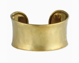 Hammered Gold Rounded Cuff Bracelet