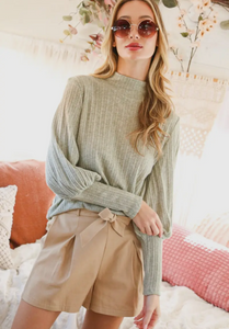 Lightweight Sage Knit Sweater