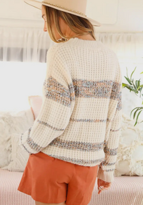 Multi-Colored Ribbon Color Block Sweater