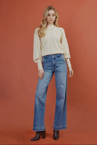 KanCan High Rise Wide Leg Trouser Jean