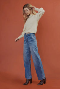 KanCan High Rise Wide Leg Trouser Jean