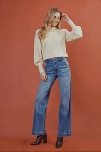 KanCan High Rise Wide Leg Trouser Jean