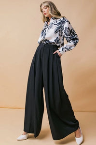 Contemporary Wide Leg Black Pant