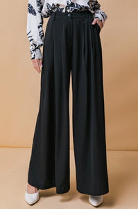 Contemporary Wide Leg Black Pant