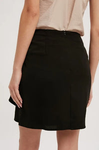 Black Mini Wrap Skirt