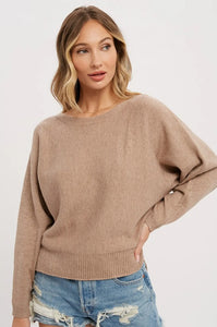 Boatneck Dolman Latte Sweater