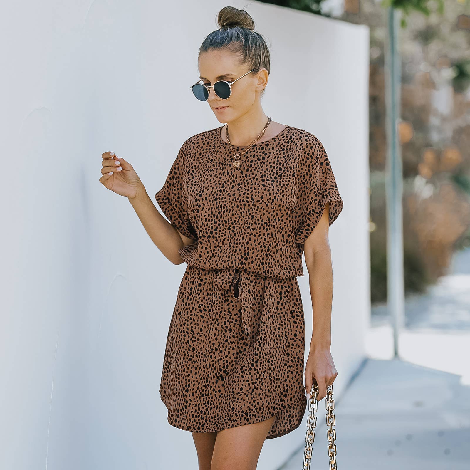 Leopard Print Mini Dress