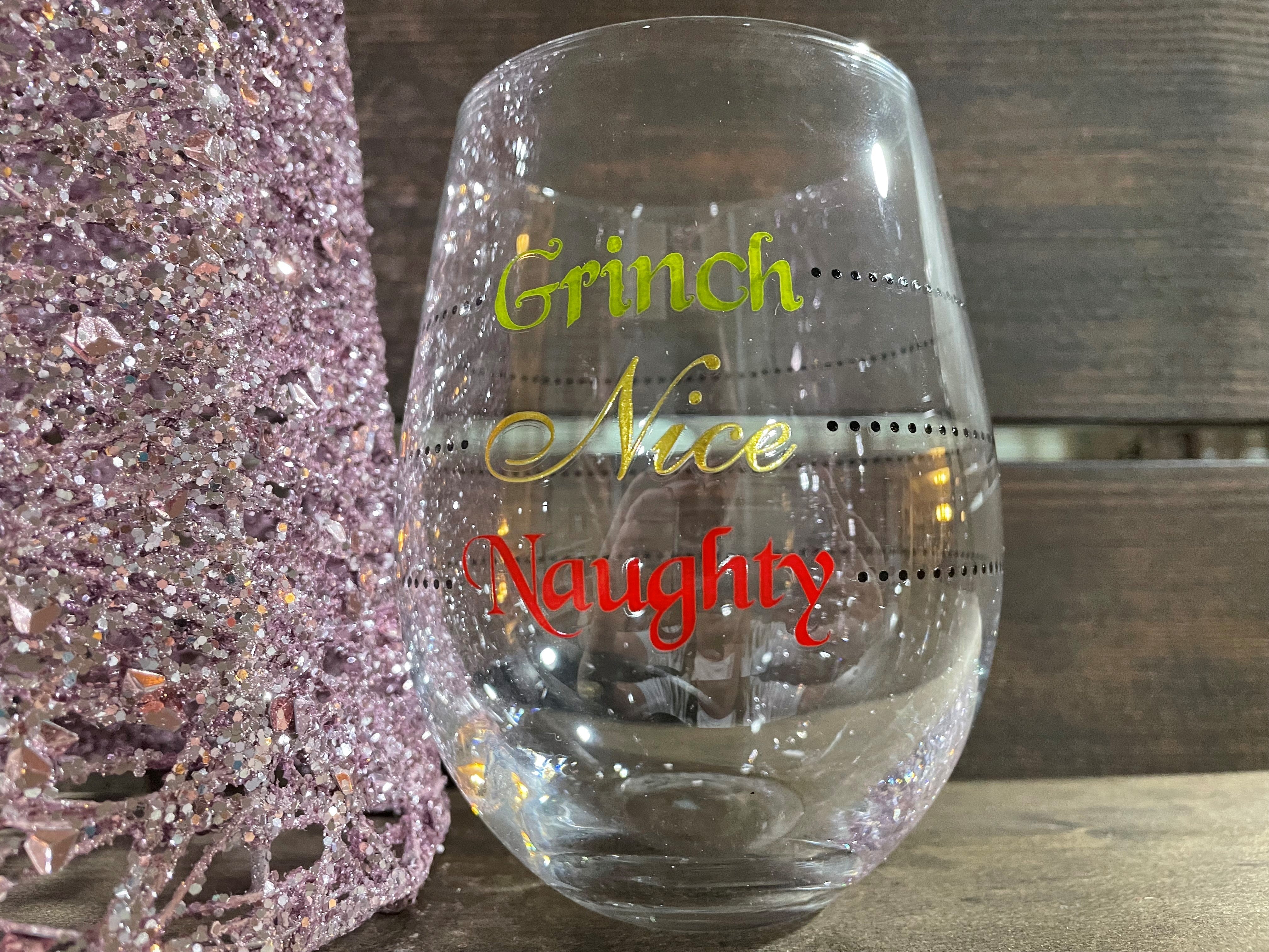 Stemless Christmas Wine Glasses