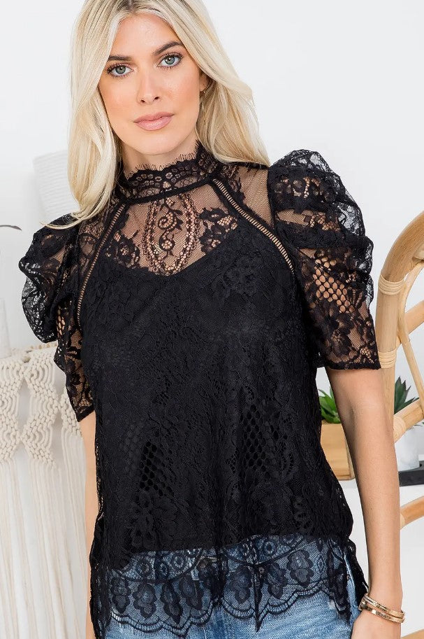 Lovely in Lace Black Top