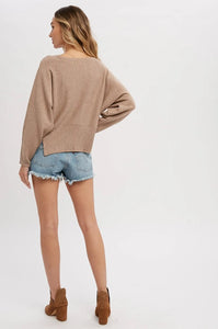 Boatneck Dolman Latte Sweater