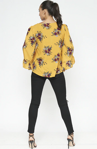 Mustard Floral Top