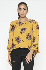 Mustard Floral Top